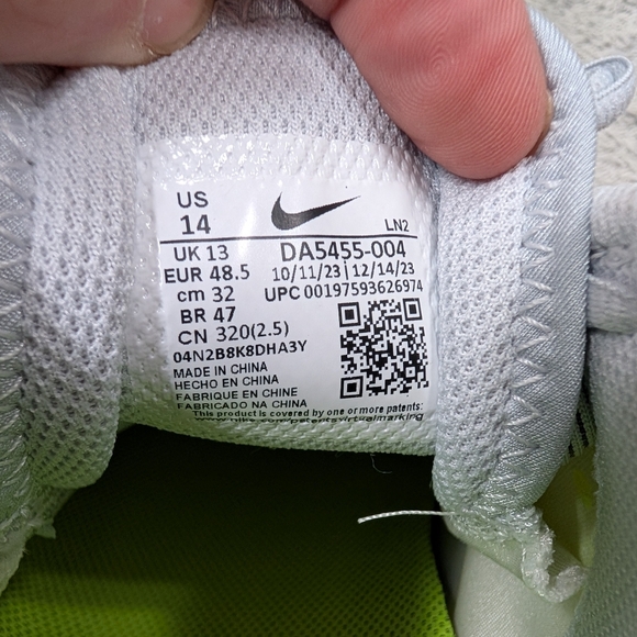 Nike Vapor Edge Speed 360 2 Gray Volt Green Football Cleats Mens Sz 14 - Picture 6 of 7